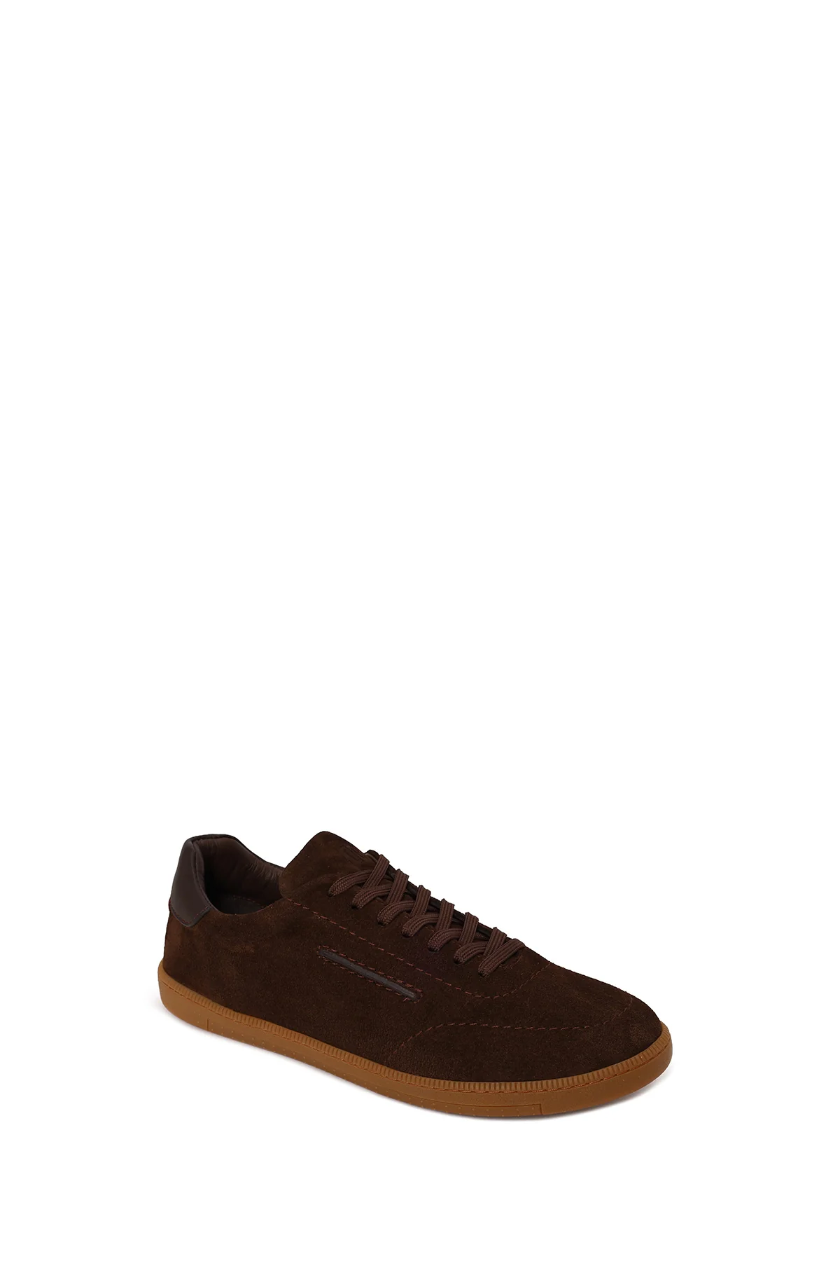 Erkek Kahverengi Bağcıklı Süet Deri Sneaker - Image 7