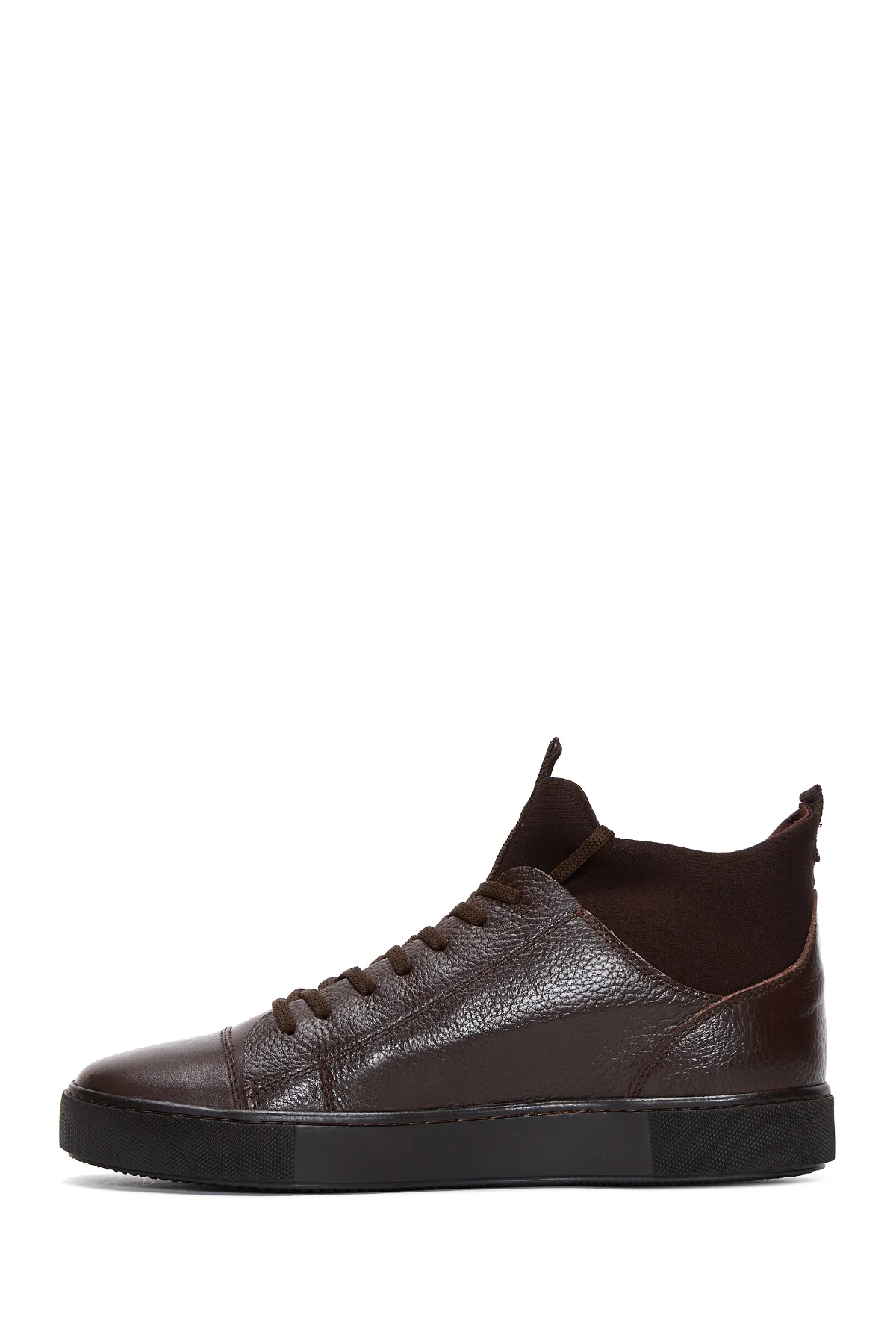 Erkek Kahverengi Deri Bilekli Sneaker - Image 2