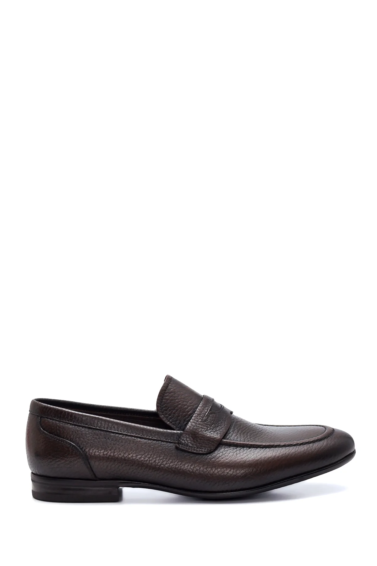 Erkek Kahverengi Deri Klasik Loafer