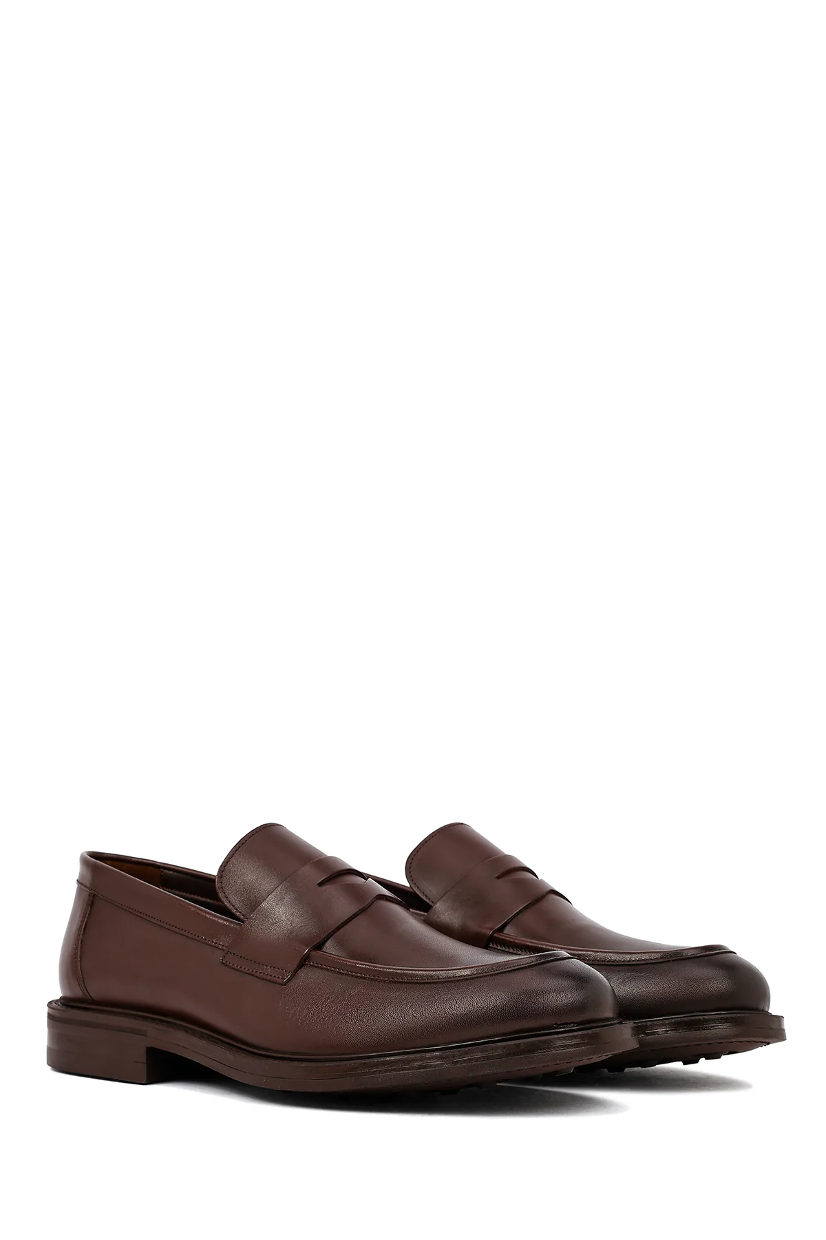 Erkek Kahverengi Deri Klasik Loafer - Image 3