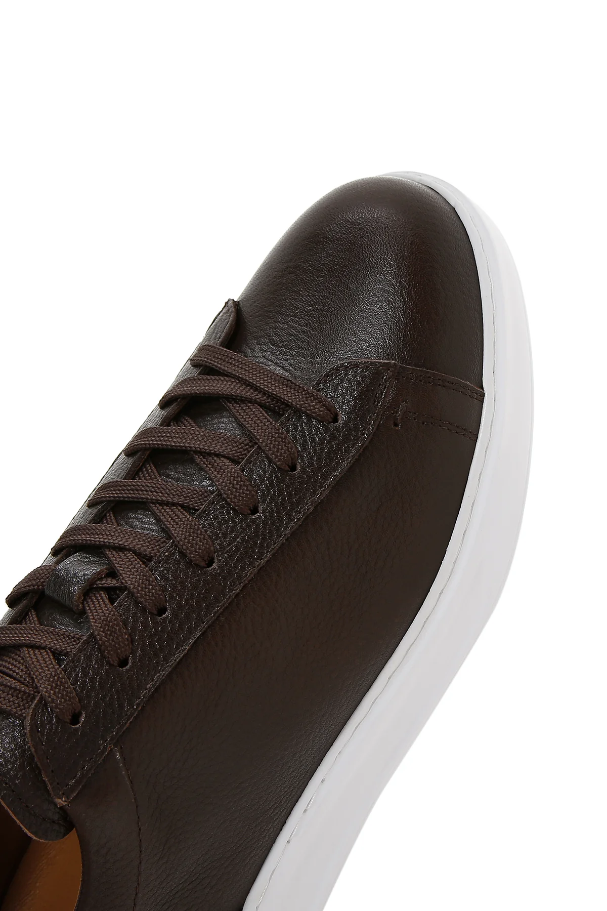 Erkek Kahverengi Deri Sneaker - Image 8