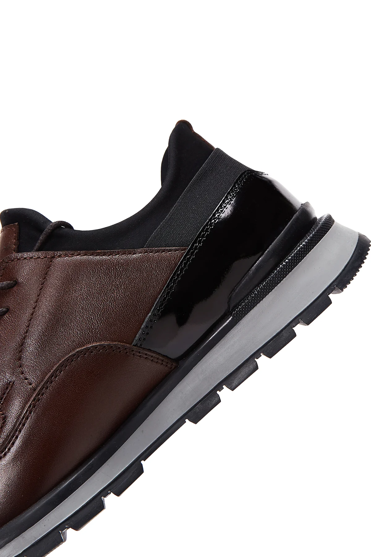 Erkek Kahverengi Deri Sneaker - Image 7