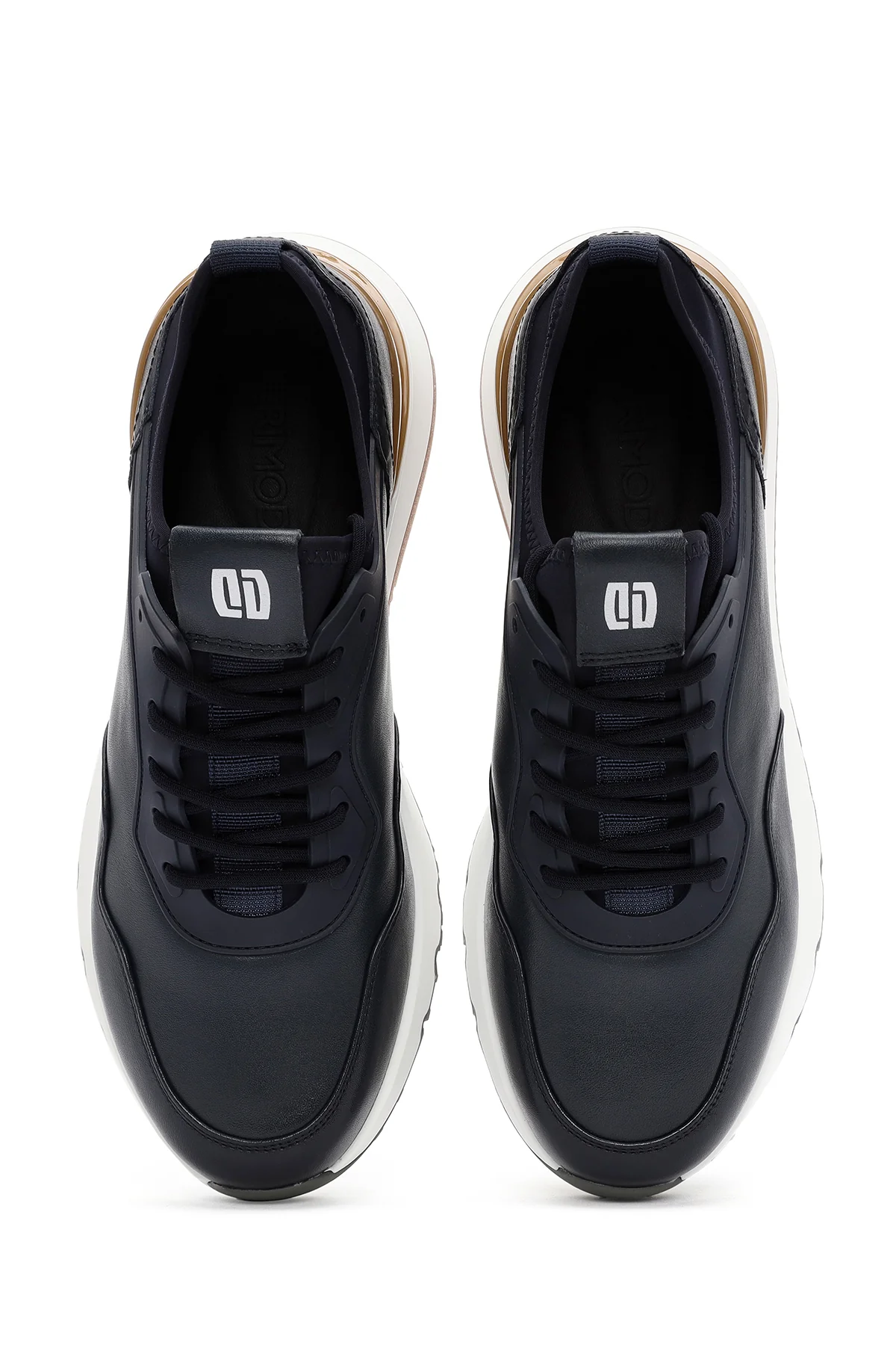 Erkek Lacivert Bağcıklı Deri Casual Sneaker - Image 7