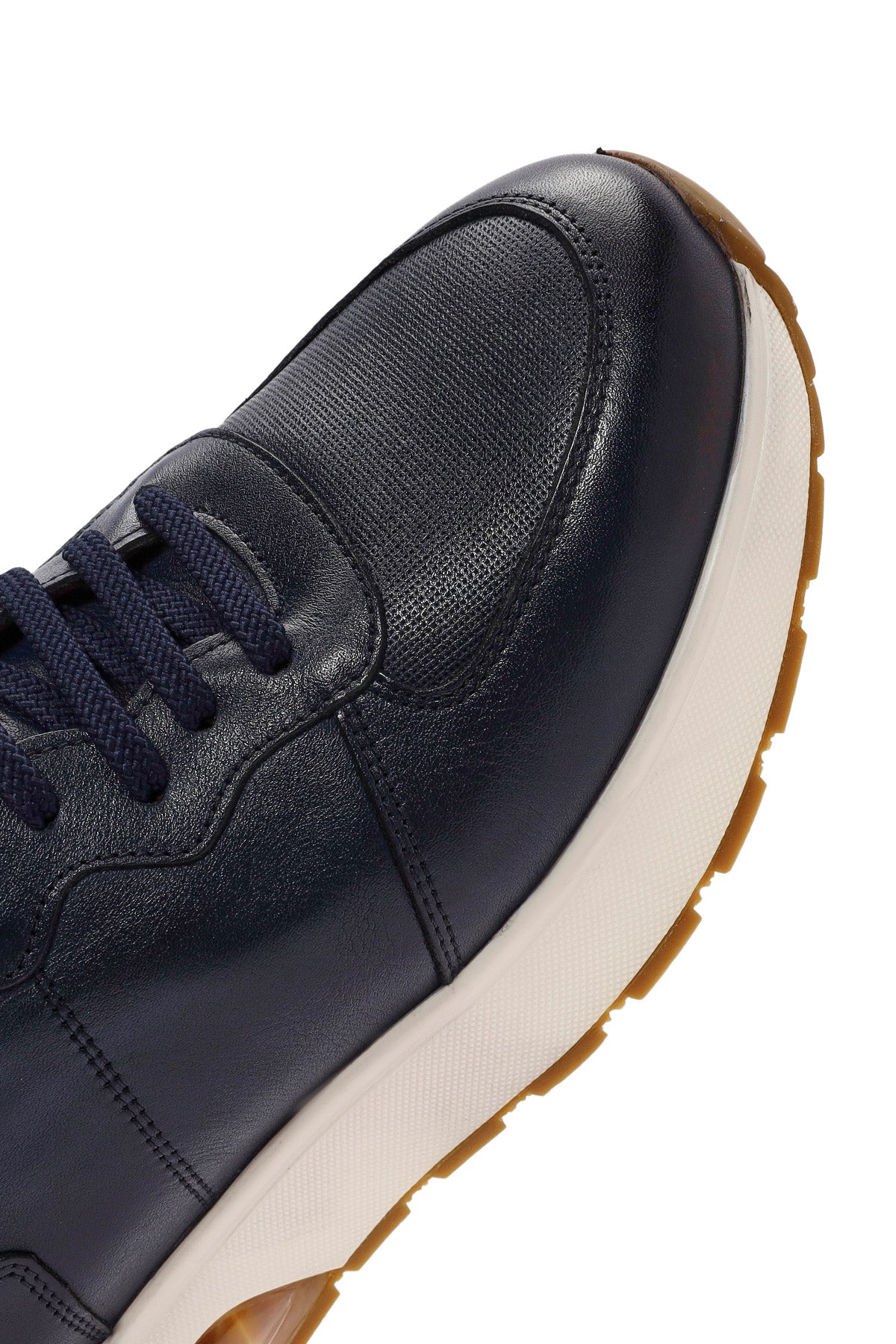 Erkek Lacivert Bağcıklı Deri Sneaker - Image 9