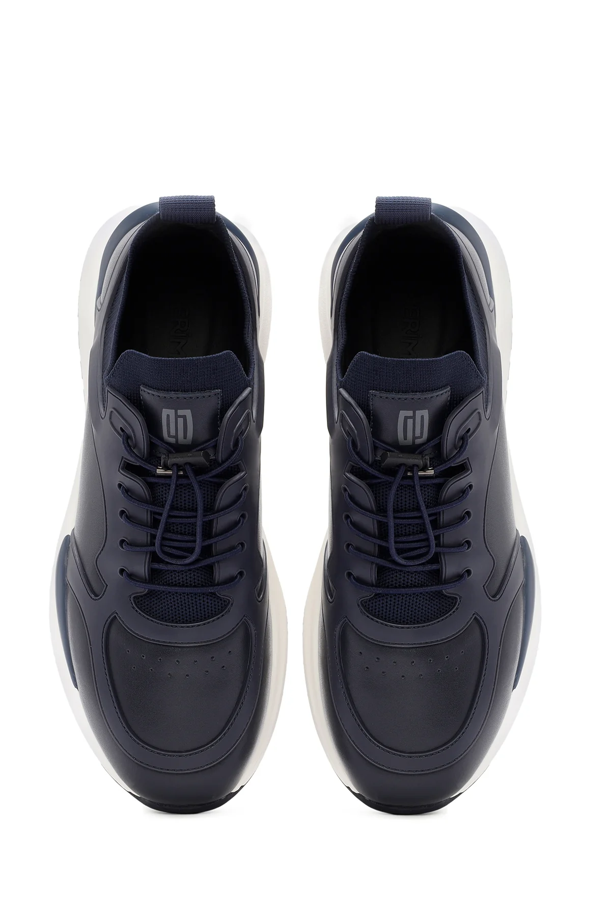 Erkek Lacivert Bağcıklı Deri Sneaker - Image 7