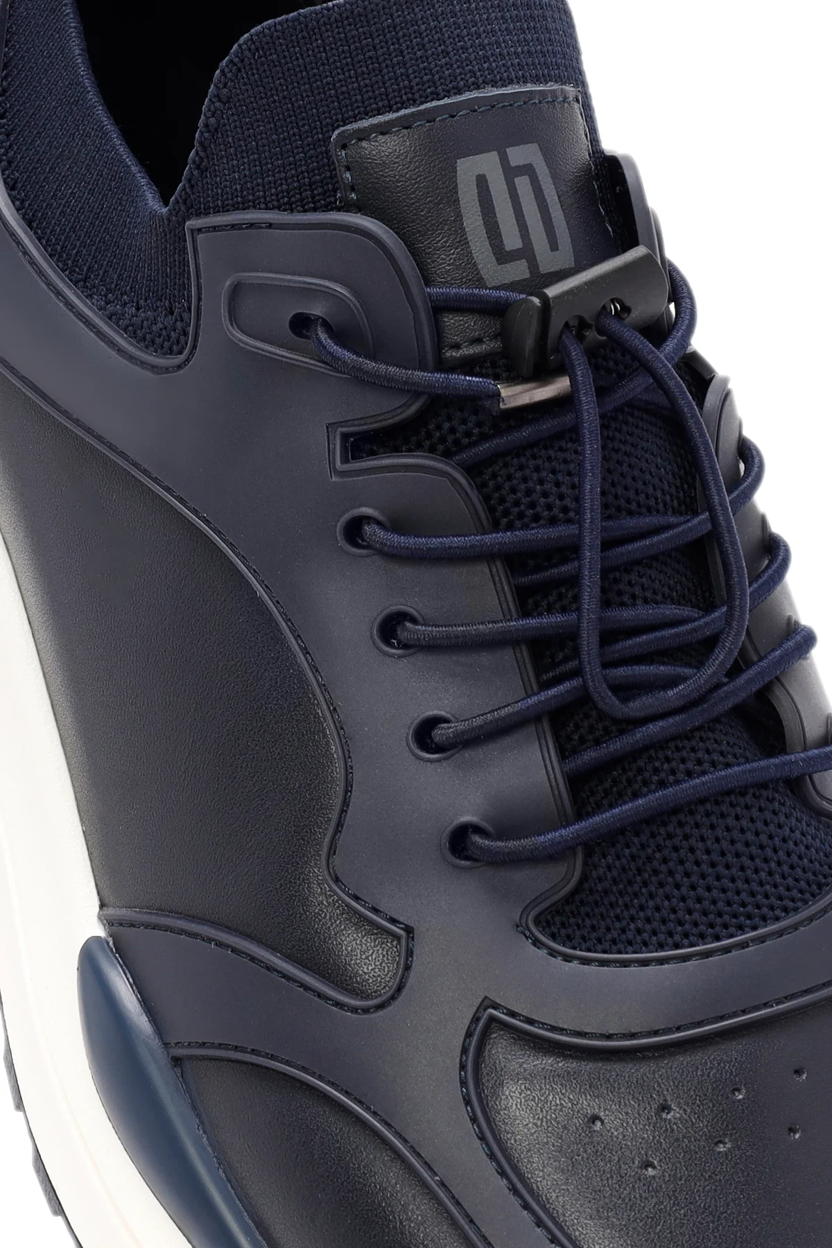 Erkek Lacivert Bağcıklı Deri Sneaker - Image 9