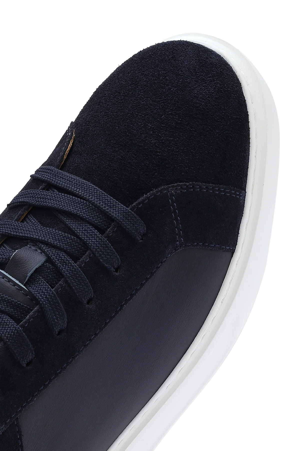 Erkek Lacivert Bağcıklı Deri Sneaker - Image 10
