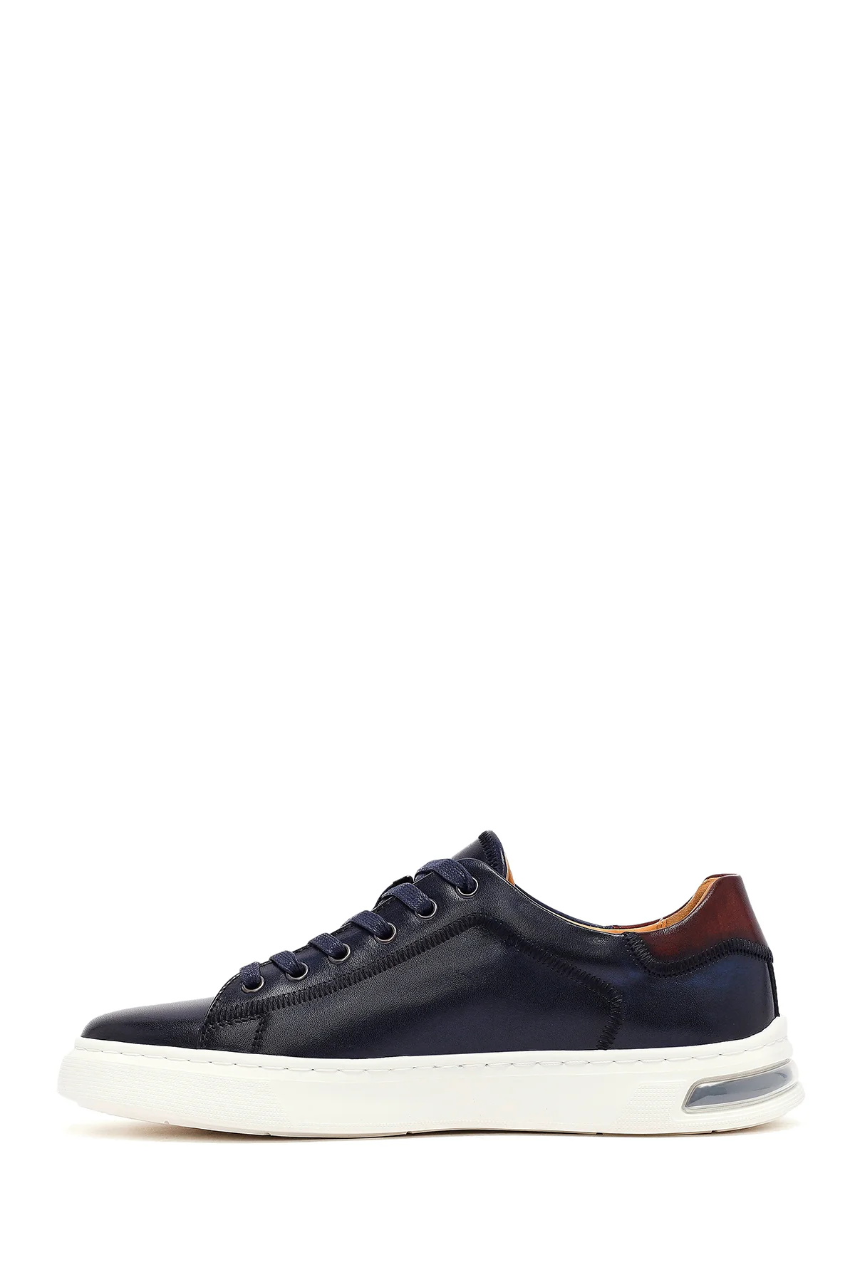 Erkek Lacivert Bağcıklı Deri Sneaker - Image 2