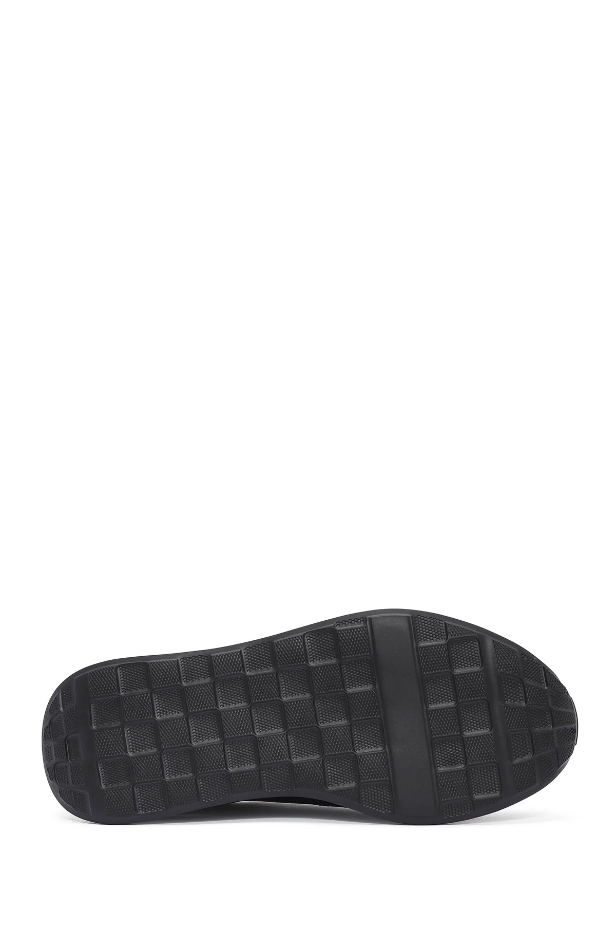 Erkek Lacivert Bağcıklı Kalın Tabanlı Deri Sneaker - Image 4