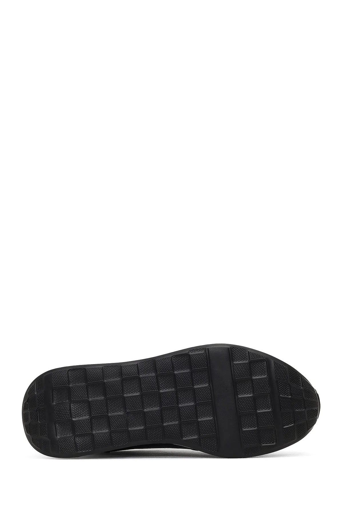 Erkek Lacivert Bağcıklı Kalın Tabanlı Deri Sneaker - Image 4