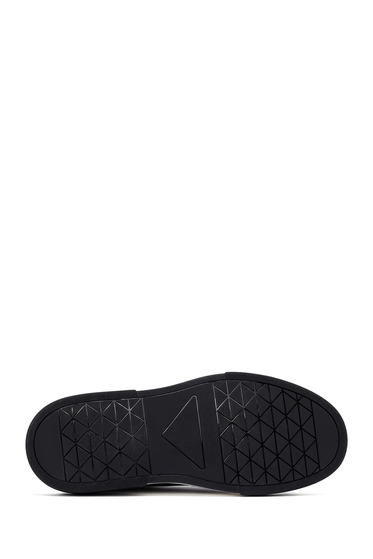Erkek Lacivert Bağcıklı Kalın Tabanlı Deri Sneaker - Image 4
