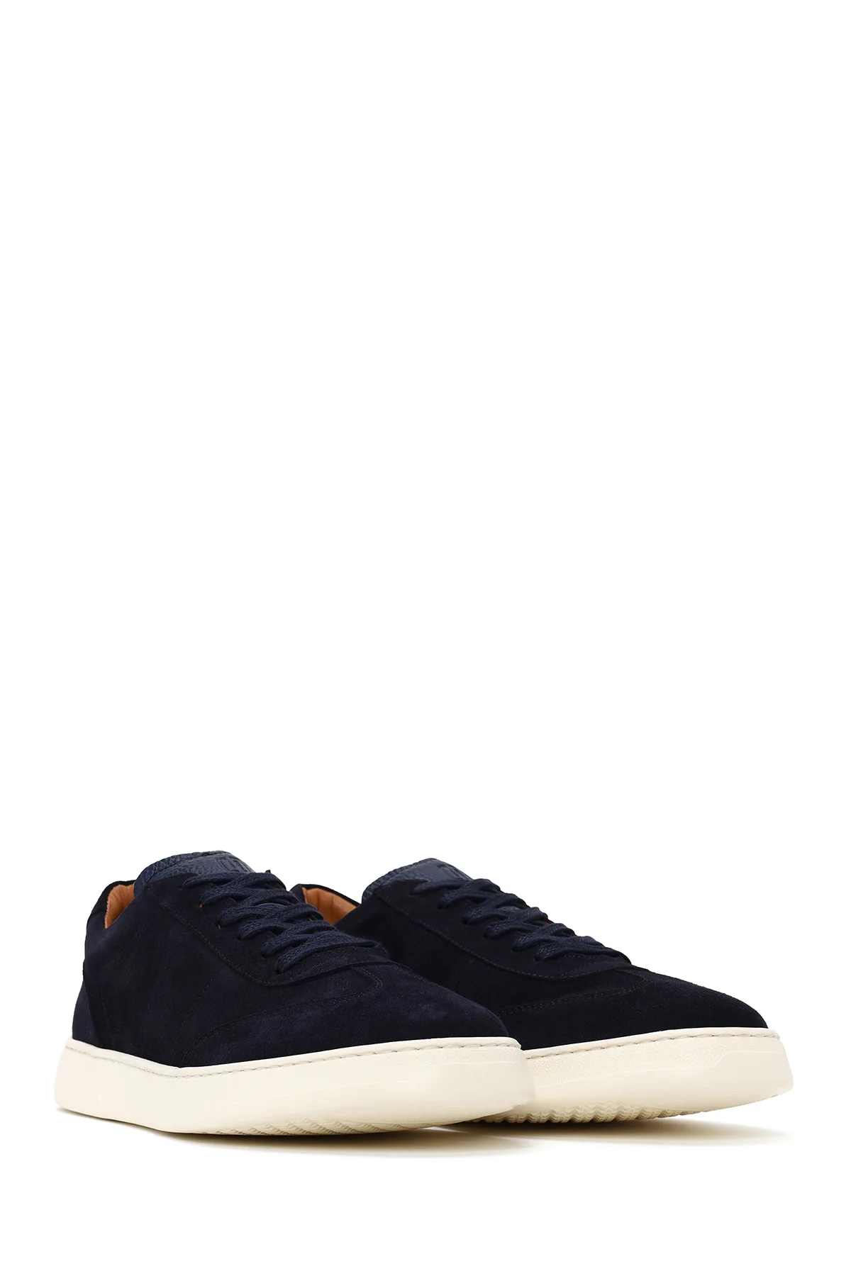 Erkek Lacivert Bağcıklı Kalın Tabanlı Süet Deri Sneaker - Image 2