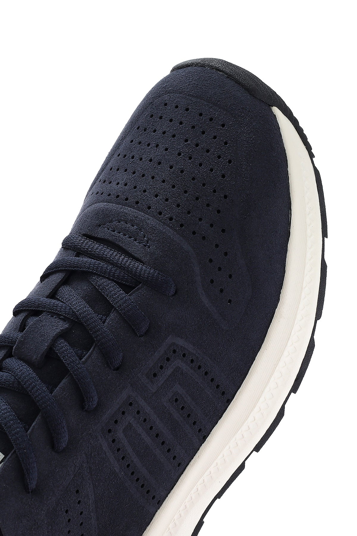 Erkek Lacivert Bağcıklı Nubuk Deri Sneaker - Image 9