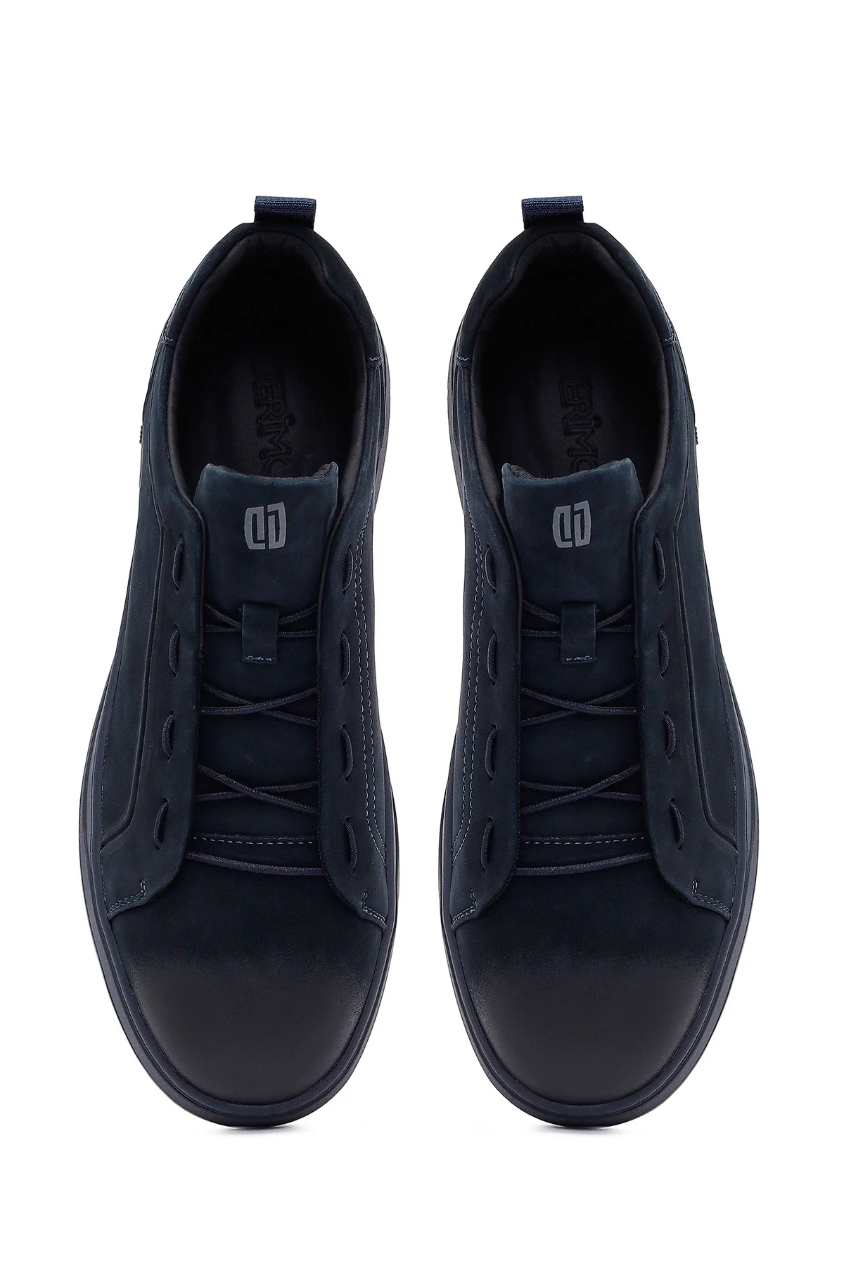 Erkek Lacivert Bağcıklı Nubuk Deri Sneaker - Image 7