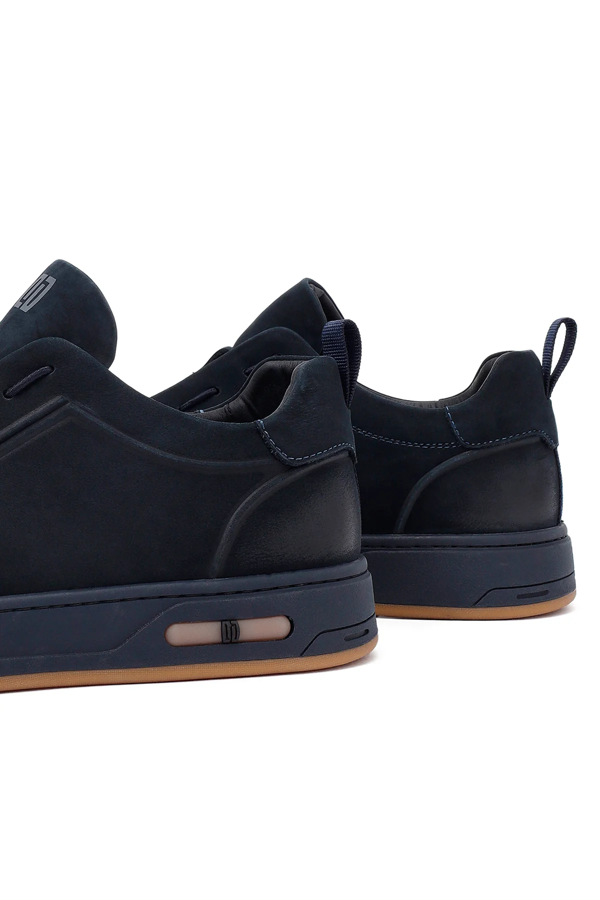 Erkek Lacivert Bağcıklı Nubuk Deri Sneaker - Image 9