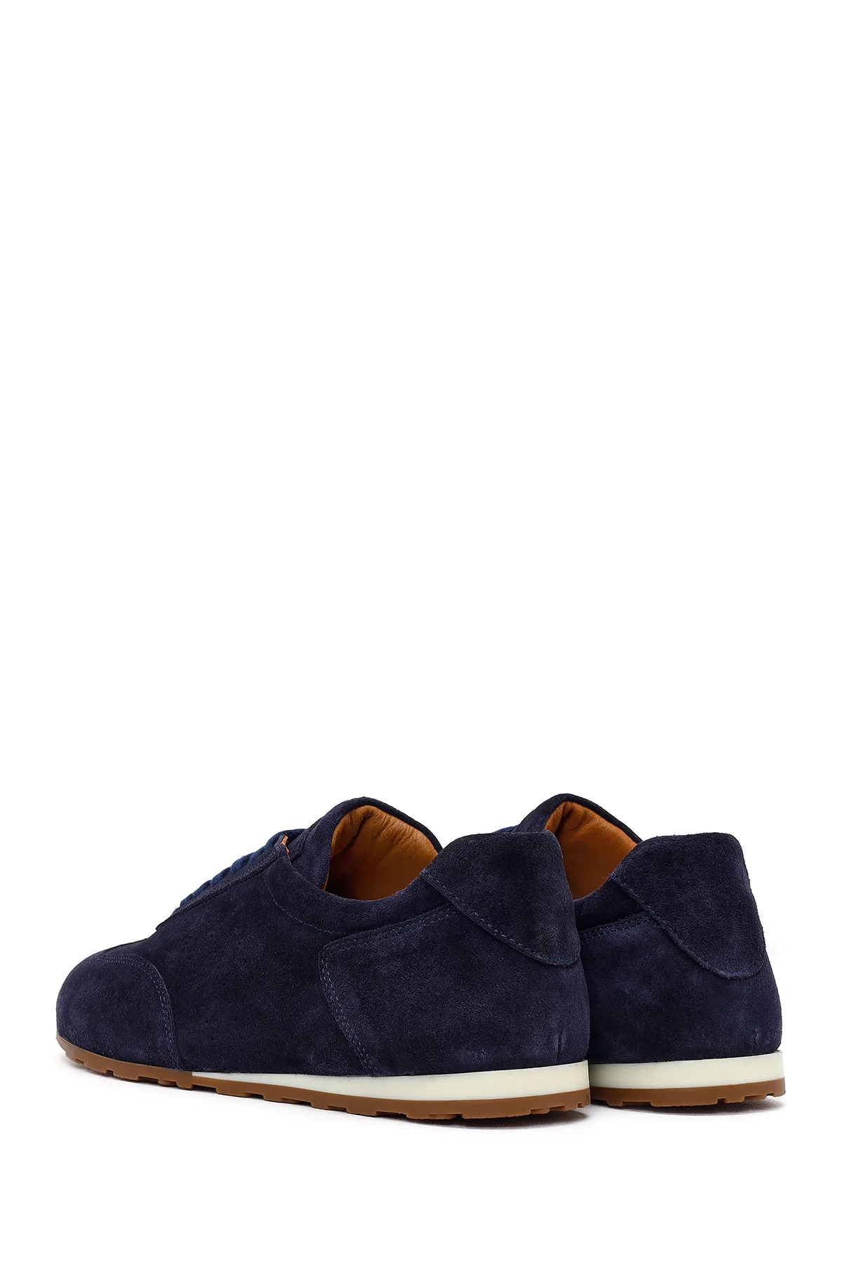 Erkek Lacivert Bağcıklı Süet Deri Sneaker - Image 6