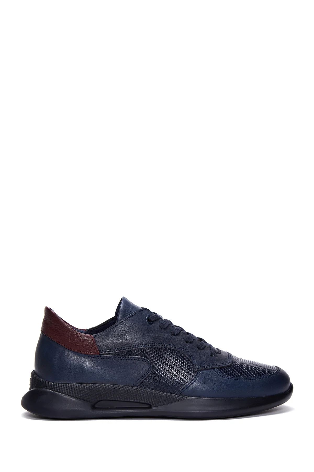 Erkek Lacivert Deri Sneaker