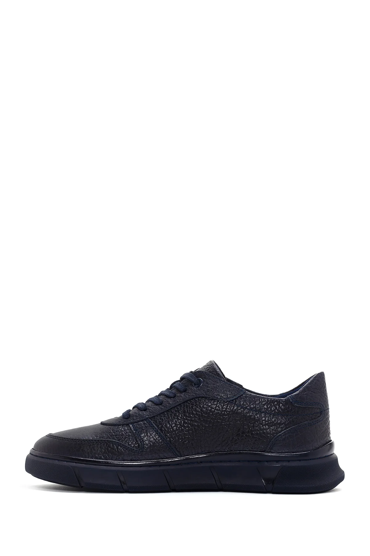 Erkek Lacivert Deri Sneaker - Image 2