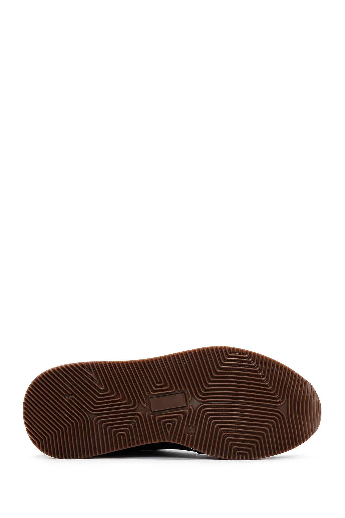 Erkek Lacivert Deri Süet Detaylı Sneaker - Image 4