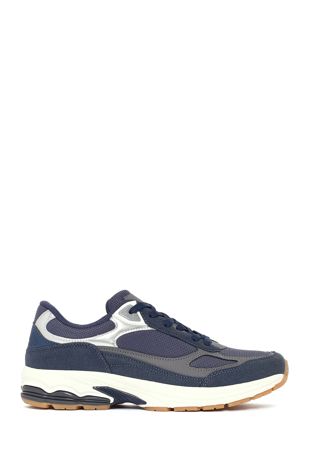 Erkek Lacivert Kalın Tabanlı Bağcıklı Sneaker