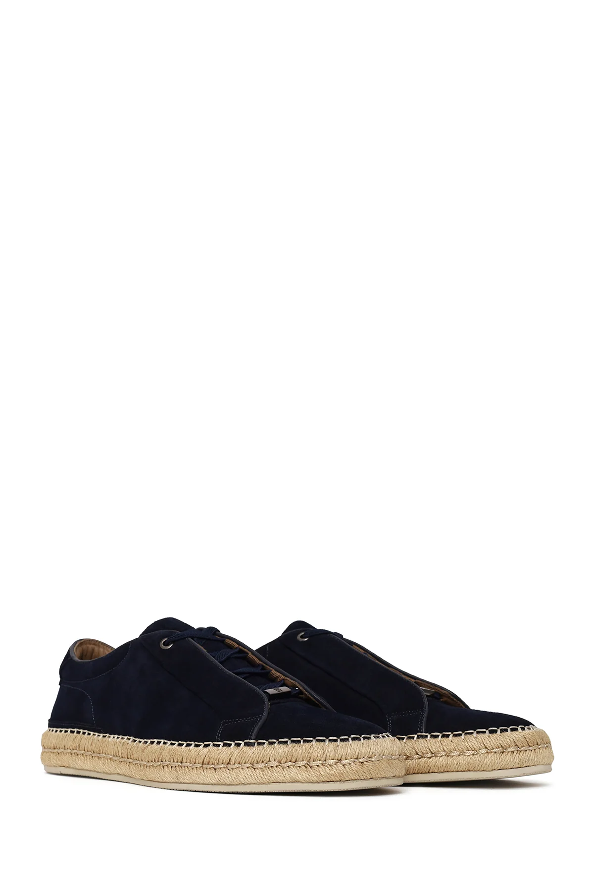 Erkek Lacivert Kalın Tabanlı Süet Deri Sneaker - Image 2