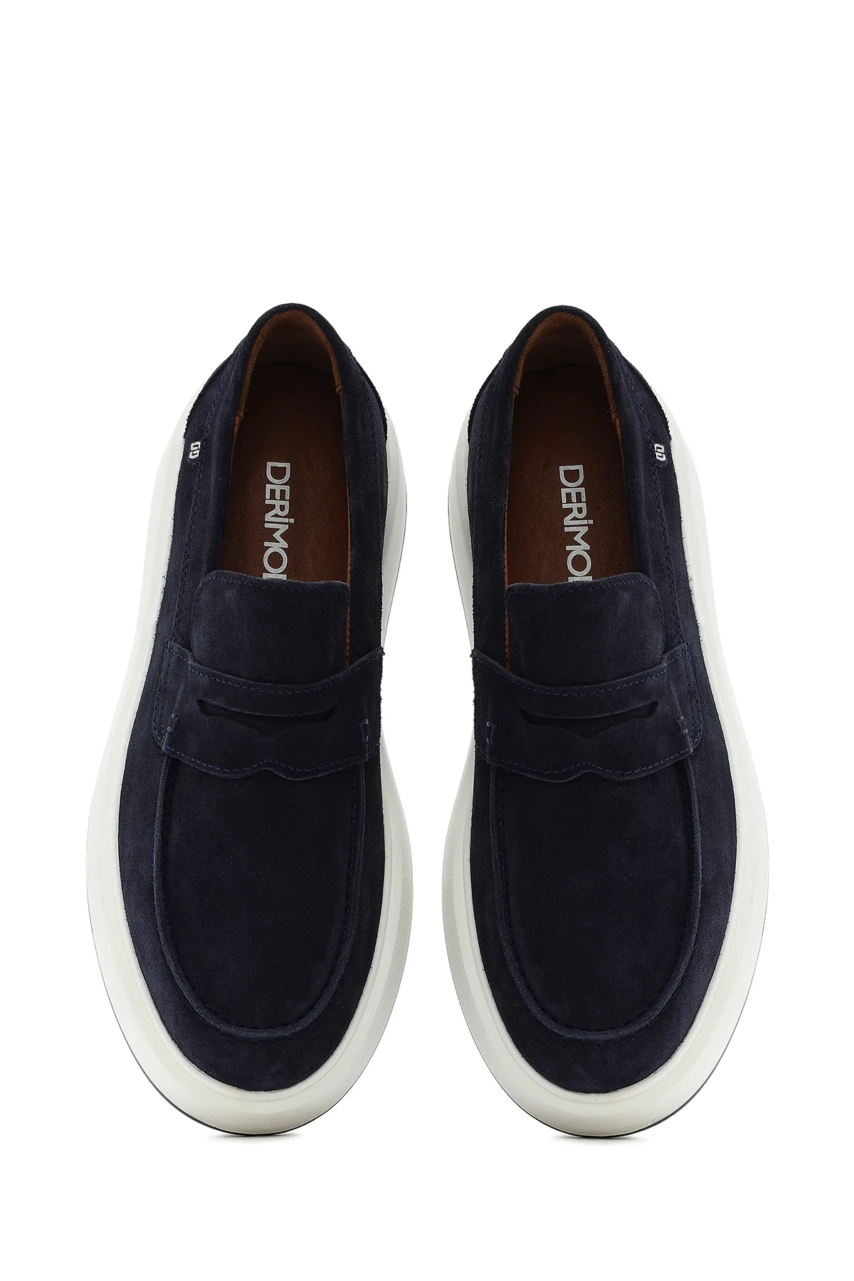 Erkek Lacivert Süet Deri Casual Loafer - Image 7