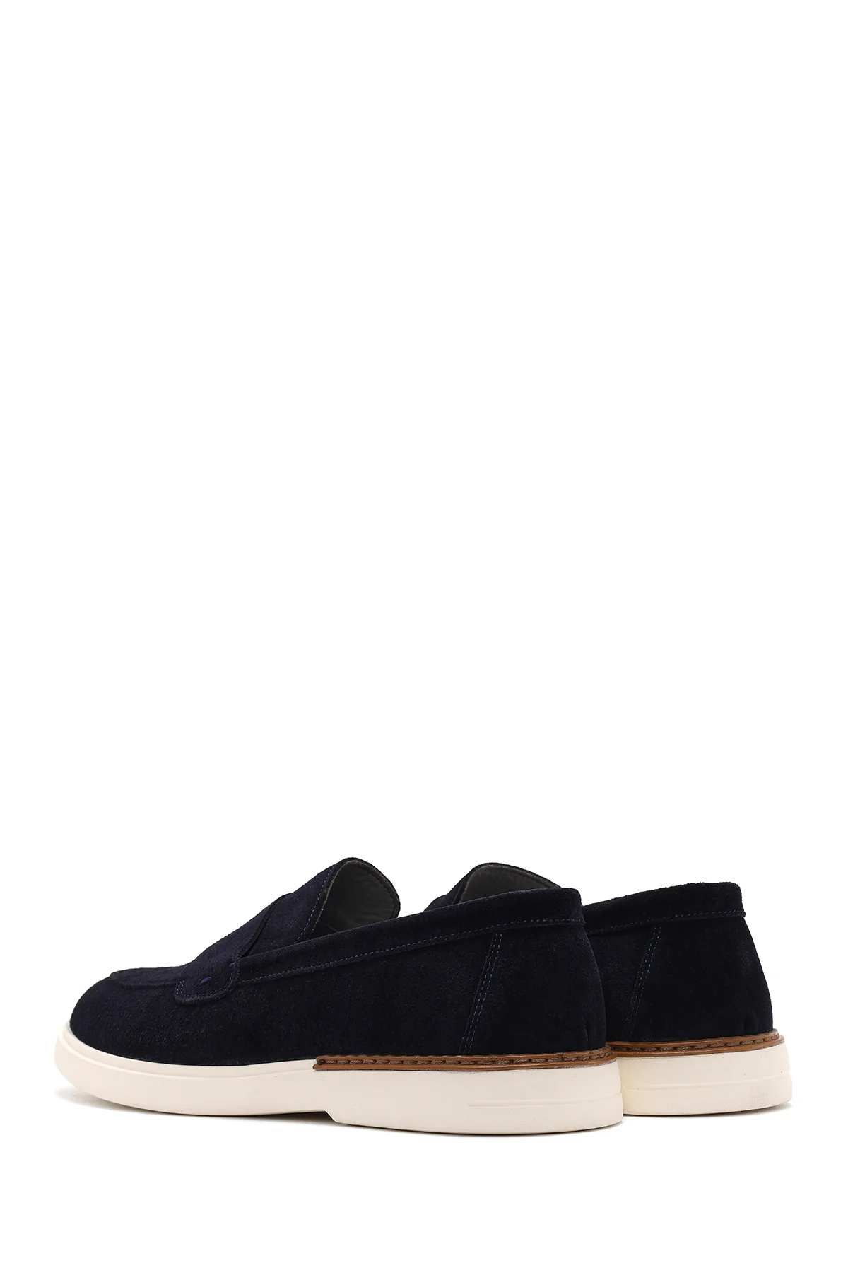 Erkek Lacivert Süet Deri Casual Loafer - Image 5