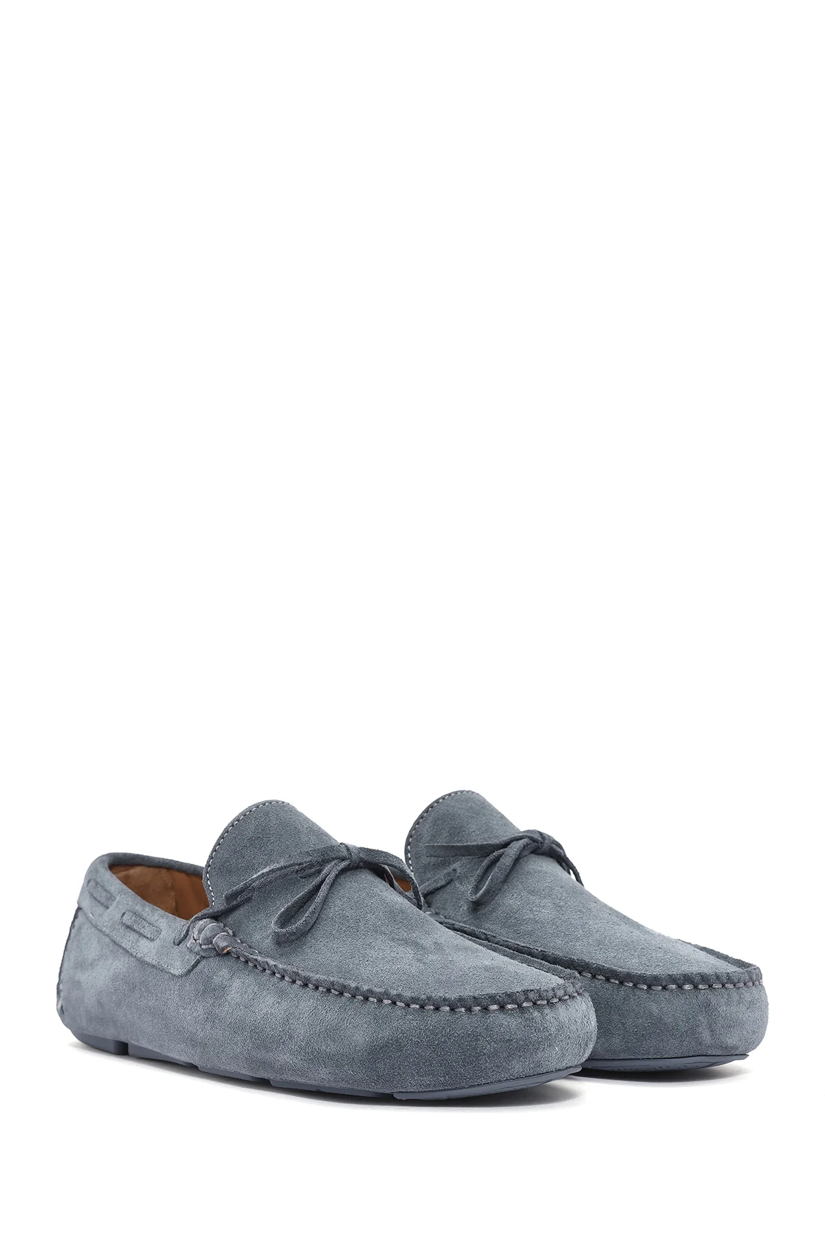 Erkek Lacivert Süet Deri Loafer - Image 3