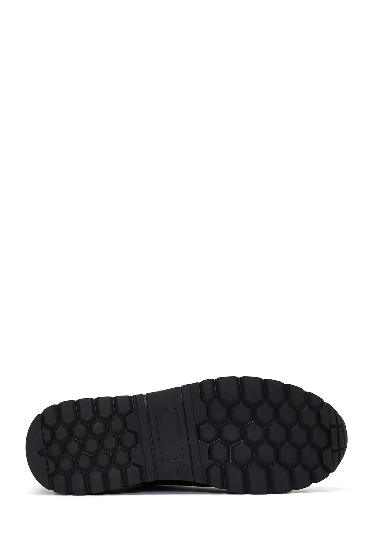 Erkek Siyah Bağcıklı Deri Casual Sneaker - Image 4