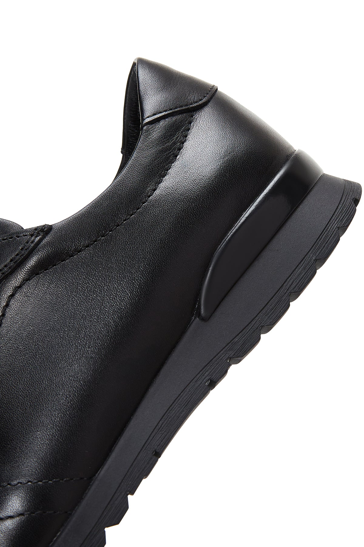 Erkek Siyah Bağcıklı Deri Casual Sneaker - Image 7