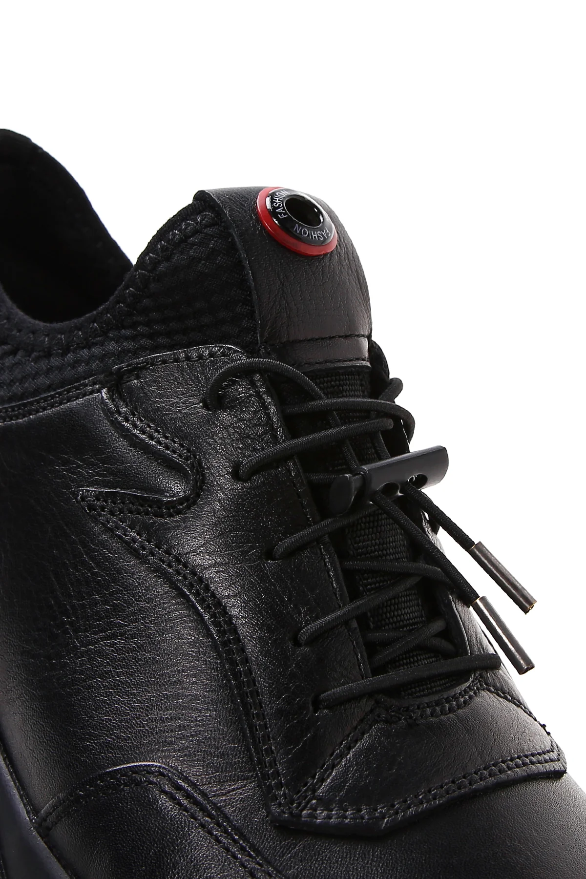 Erkek Siyah Bağcıklı Deri Casual Sneaker - Image 11