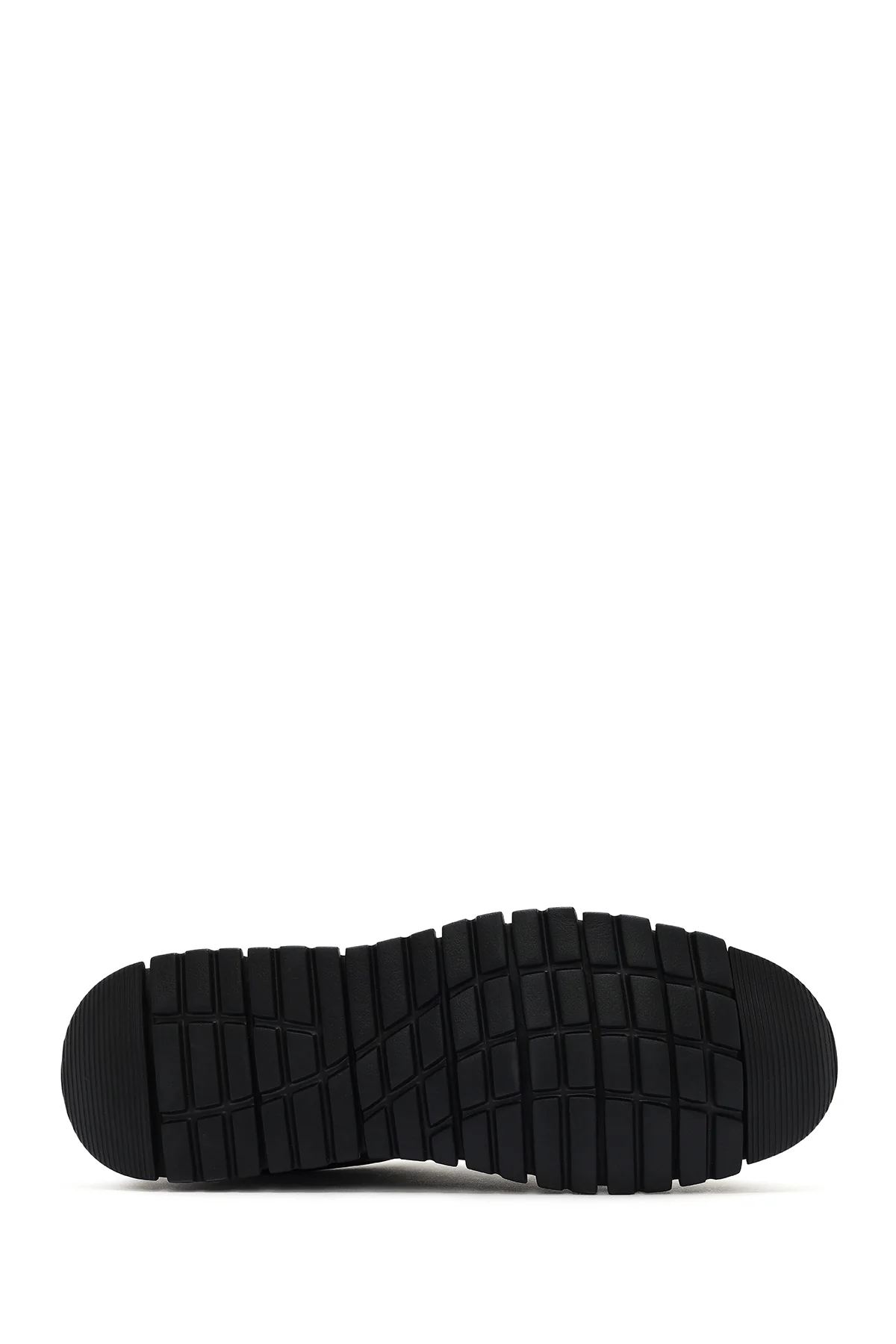Erkek Siyah Bağcıklı Deri Casual Sneaker - Image 4