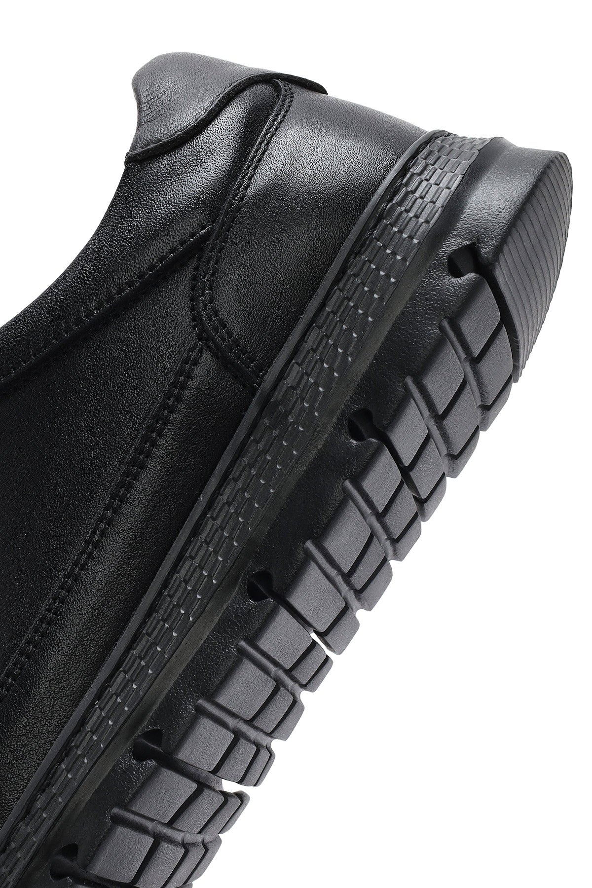 Erkek Siyah Bağcıklı Deri Casual Sneaker - Image 8