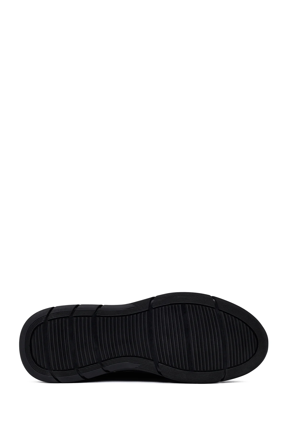 Erkek Siyah Bağcıklı Deri Casual Sneaker - Image 4
