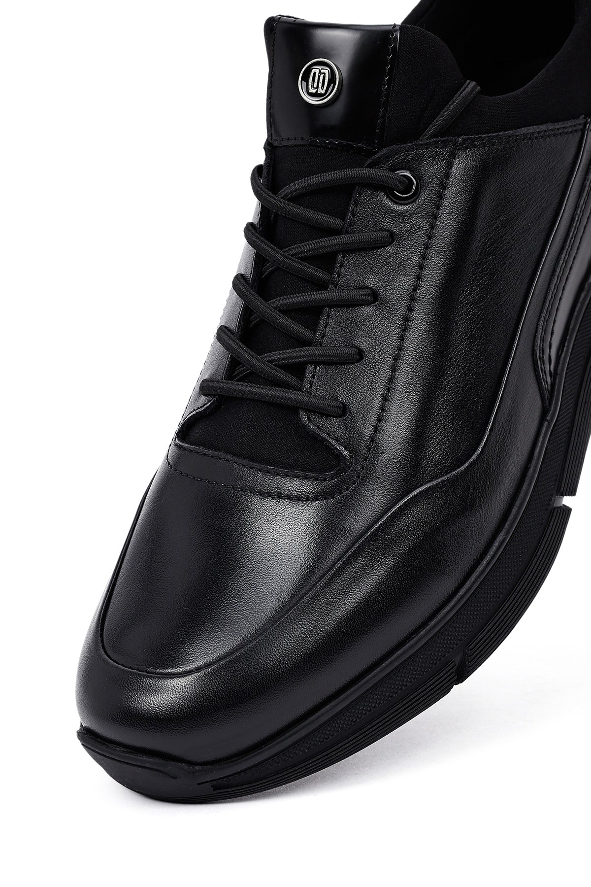Erkek Siyah Bağcıklı Deri Casual Sneaker - Image 9