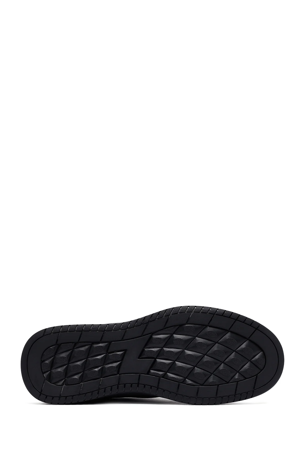 Erkek Siyah Bağcıklı Deri Casual Sneaker - Image 4