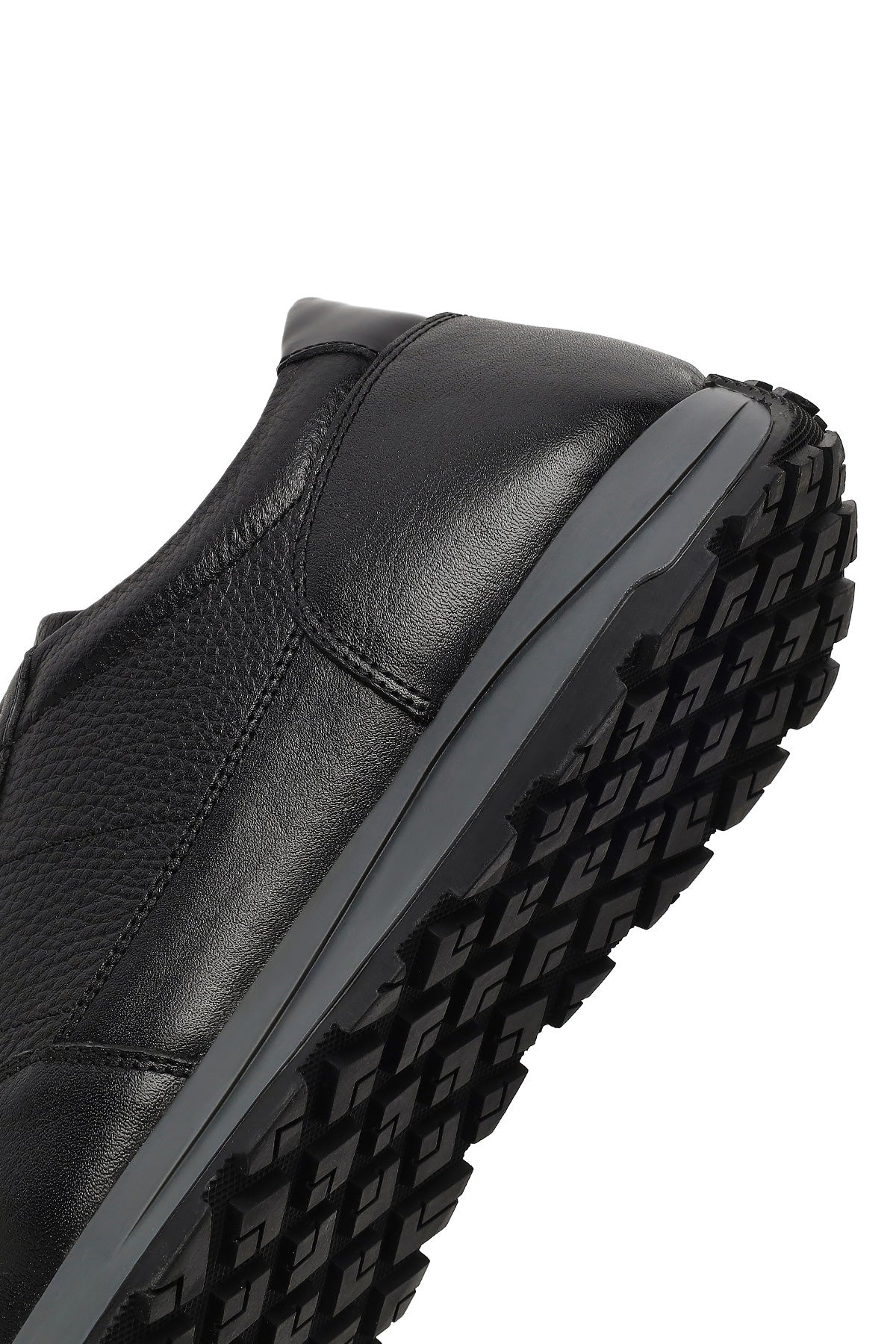 Erkek Siyah Bağcıklı Deri Casual Sneaker - Image 8
