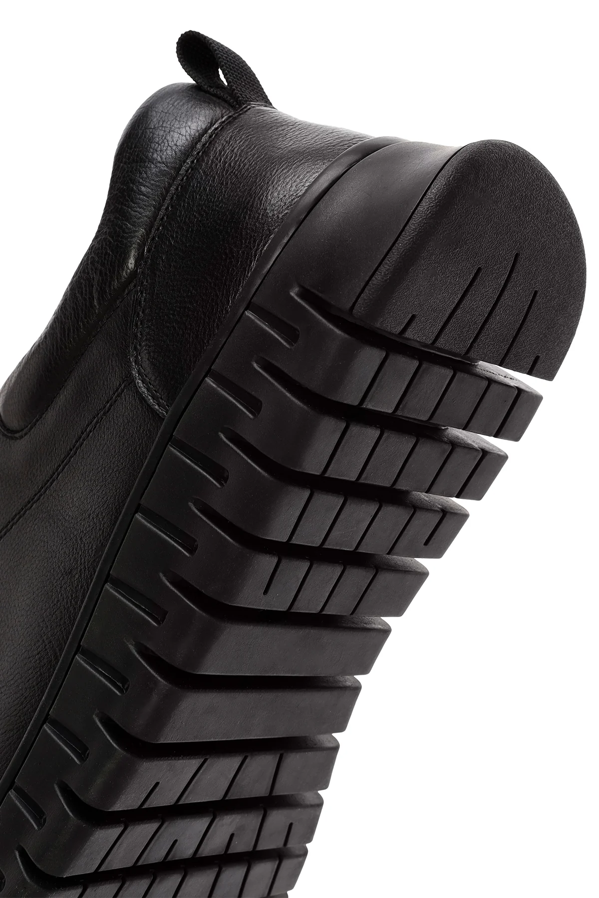 Erkek Siyah Bağcıklı Deri Casual Sneaker - Image 8