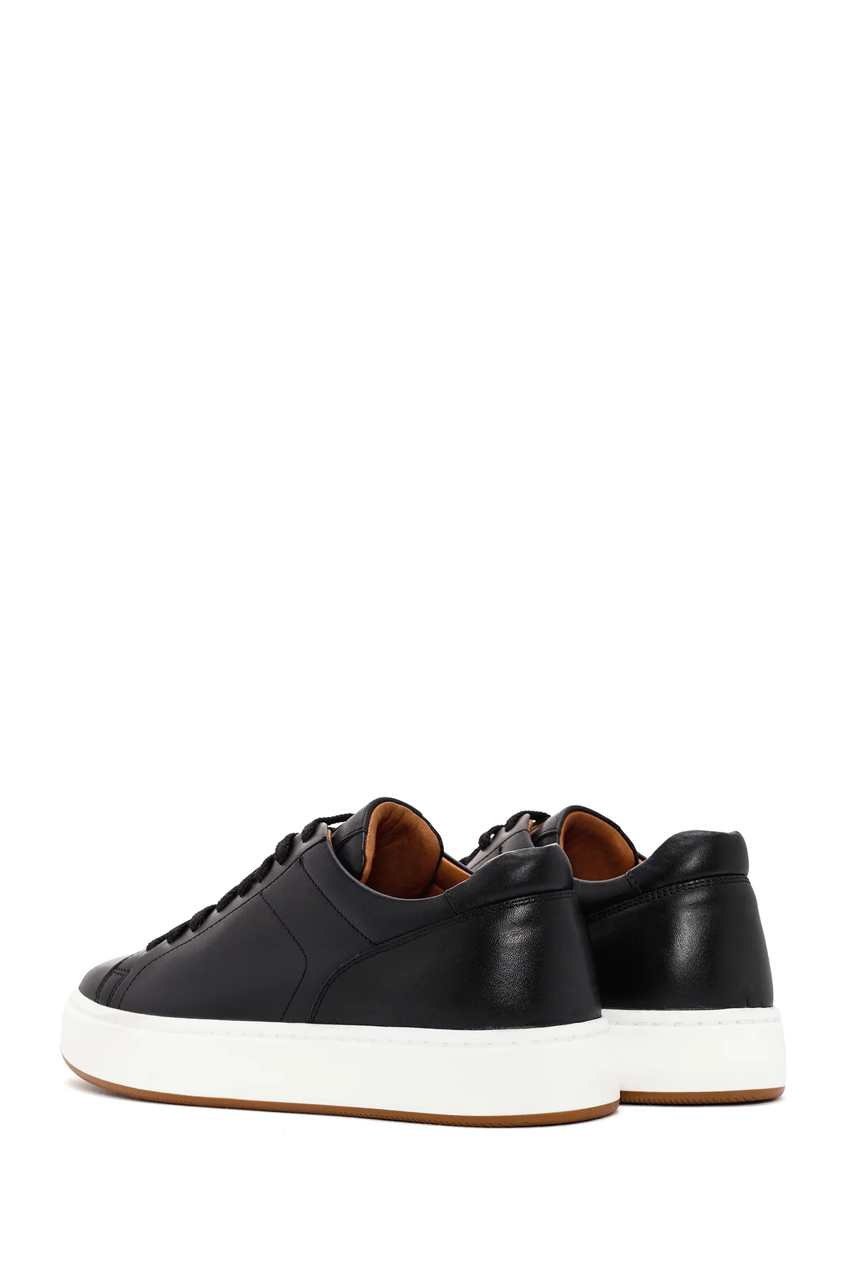 Erkek Siyah Bağcıklı Deri Sneaker - Image 15