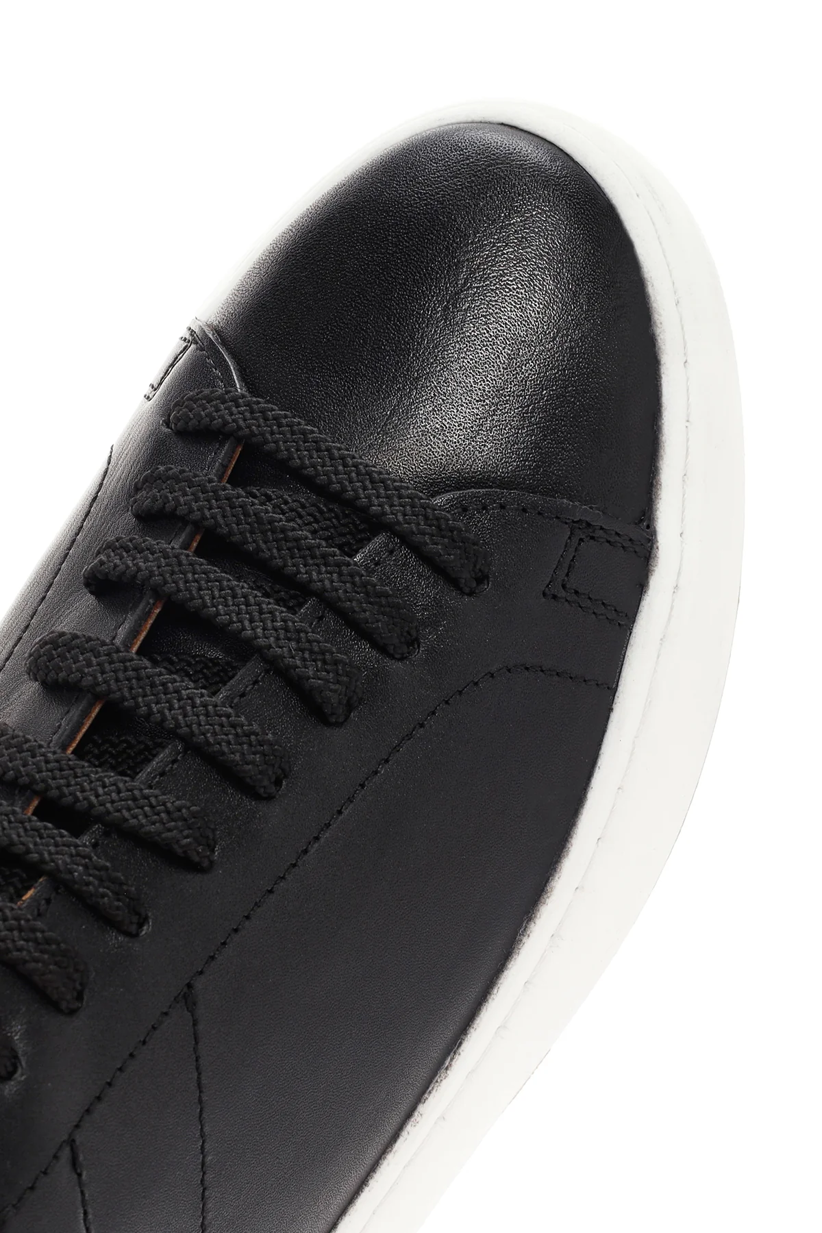 Erkek Siyah Bağcıklı Deri Sneaker - Image 8