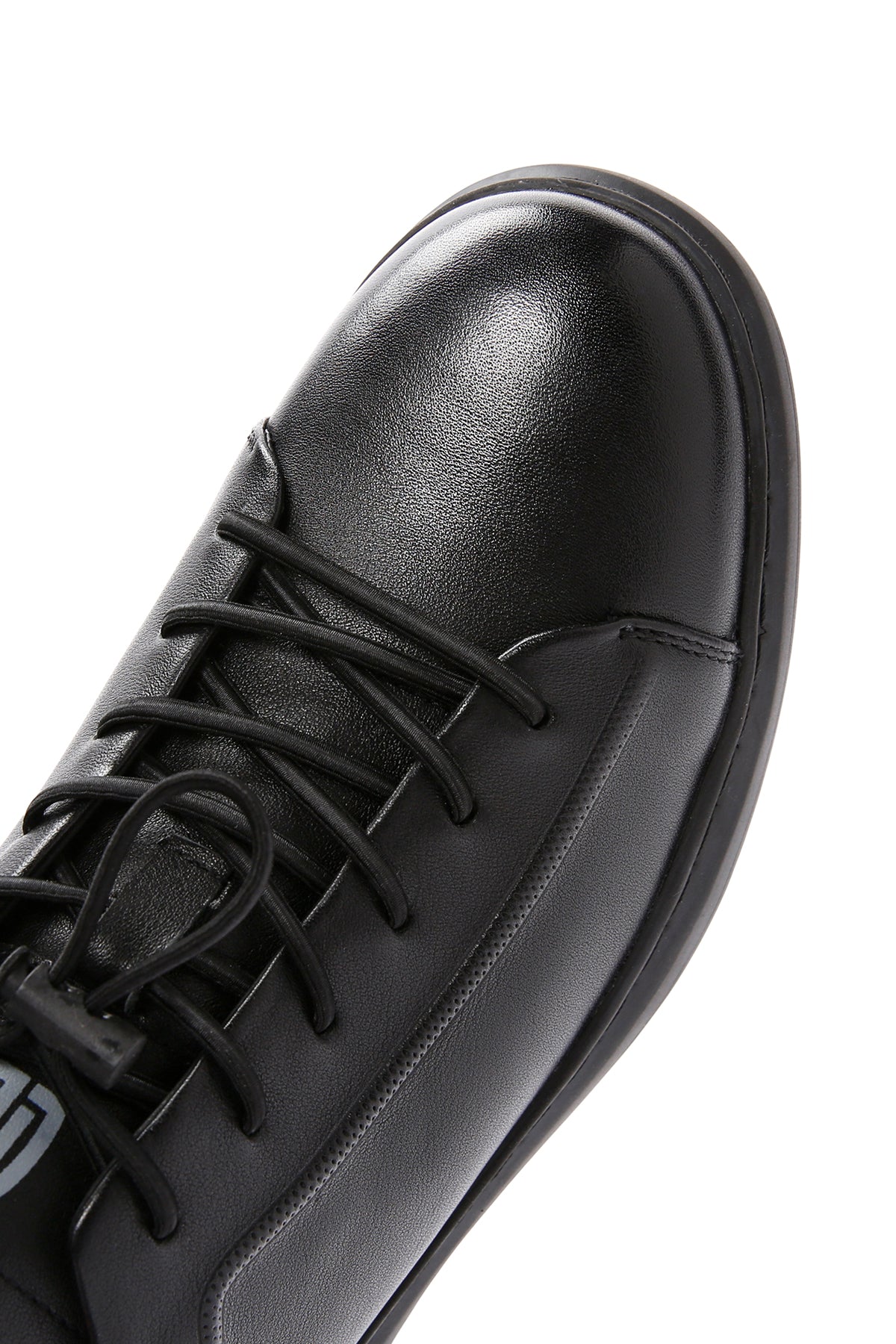 Erkek Siyah Bağcıklı Deri Sneaker - Image 10