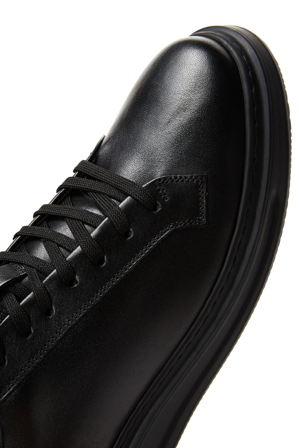 Erkek Siyah Bağcıklı Deri Sneaker - Image 8