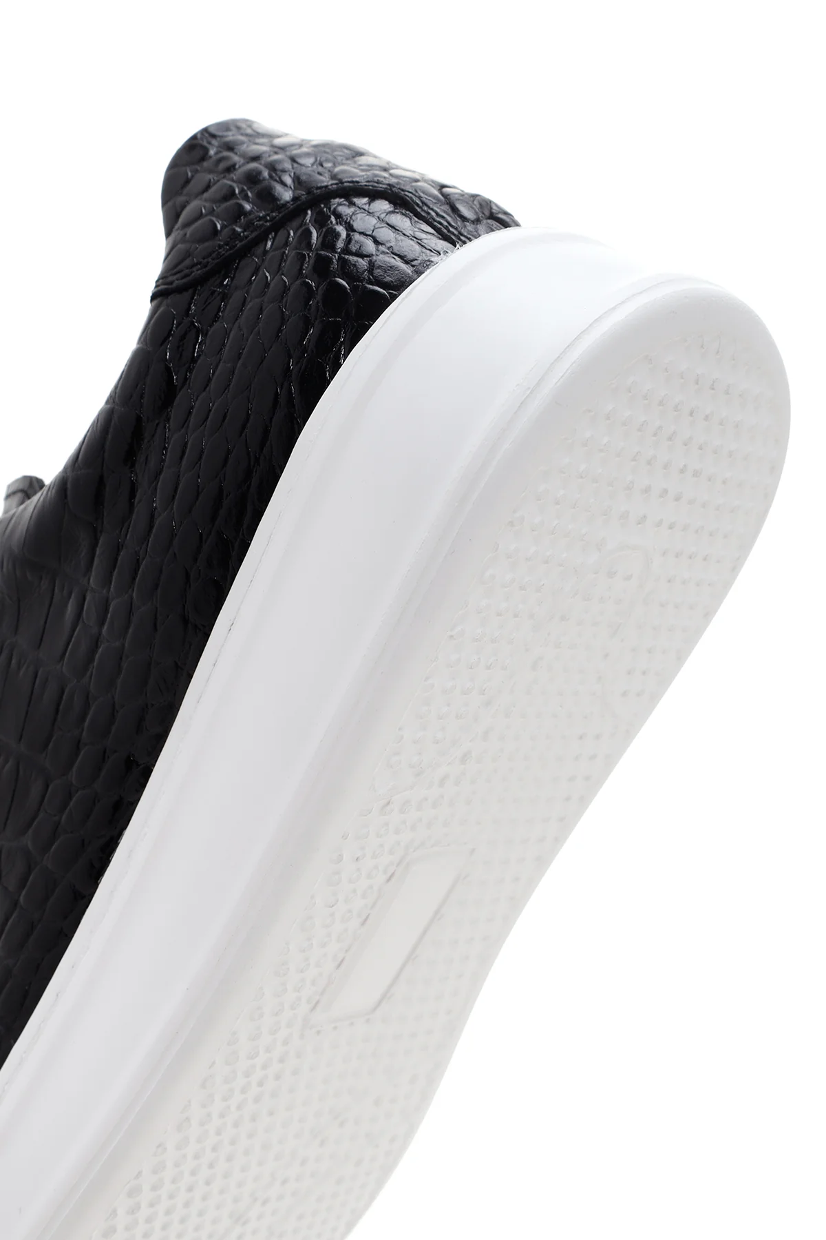 Erkek Siyah Bağcıklı Deri Sneaker - Image 10