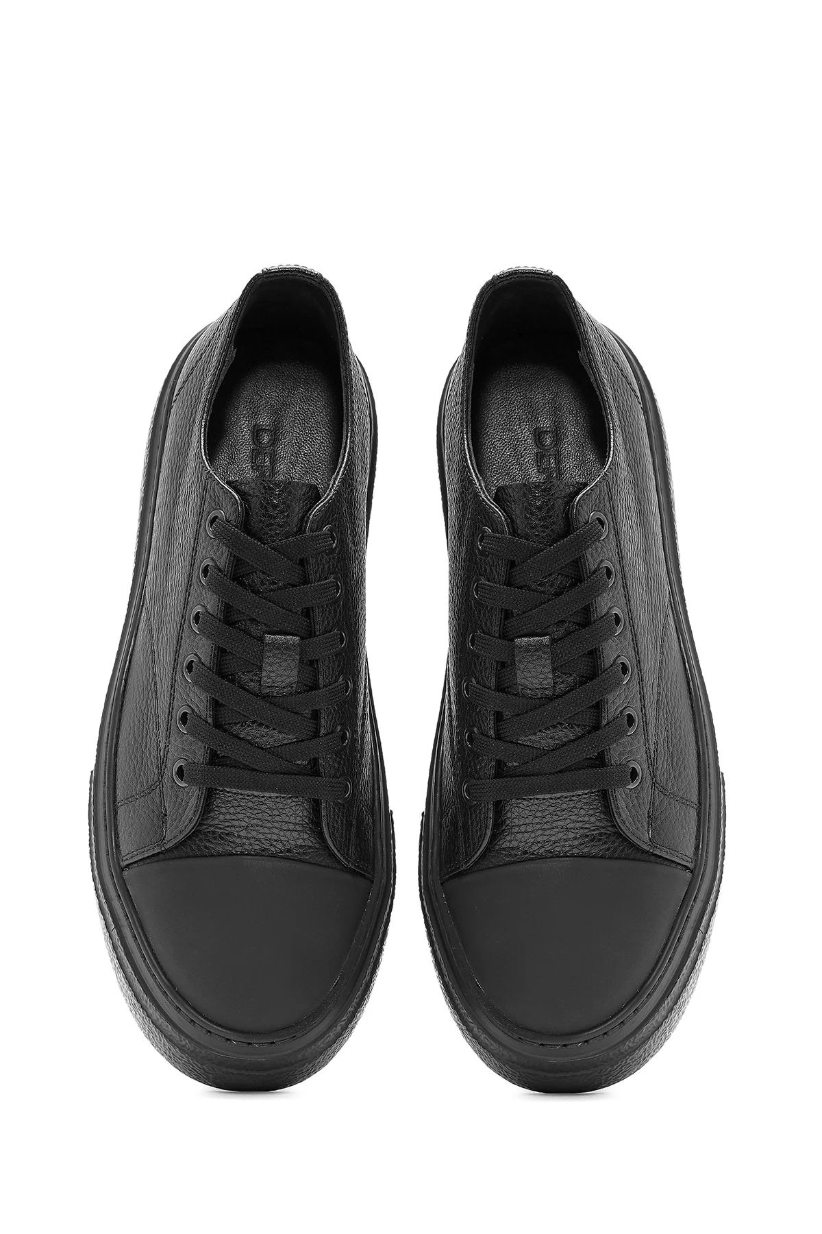 Erkek Siyah Bağcıklı Deri Sneaker - Image 7