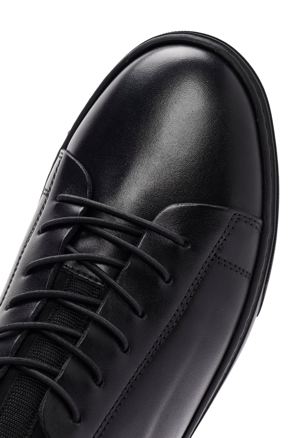 Erkek Siyah Bağcıklı Deri Sneaker - Image 10