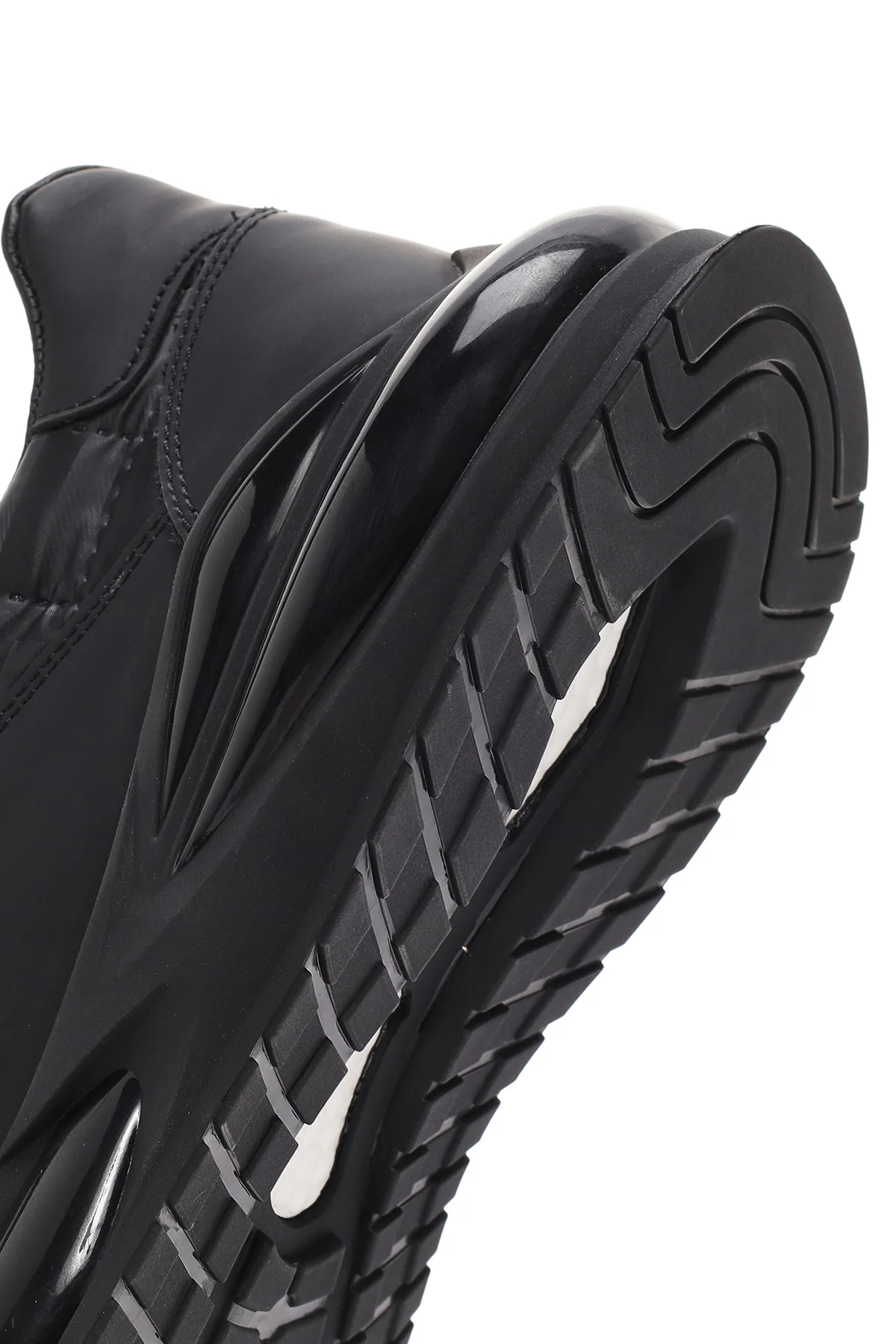 Erkek Siyah bağcıklı Deri Sneaker - Image 8