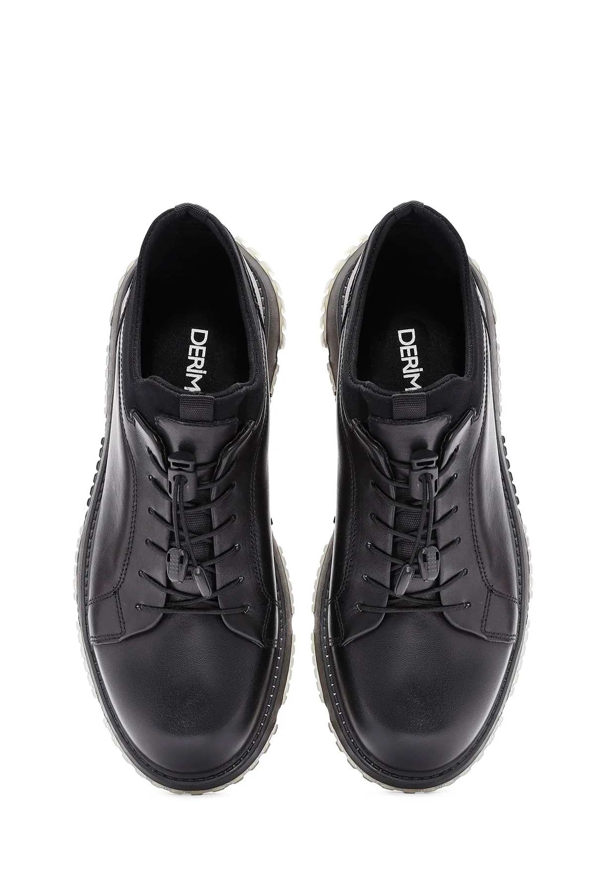 Erkek Siyah Bağcıklı Deri Sneaker - Image 7