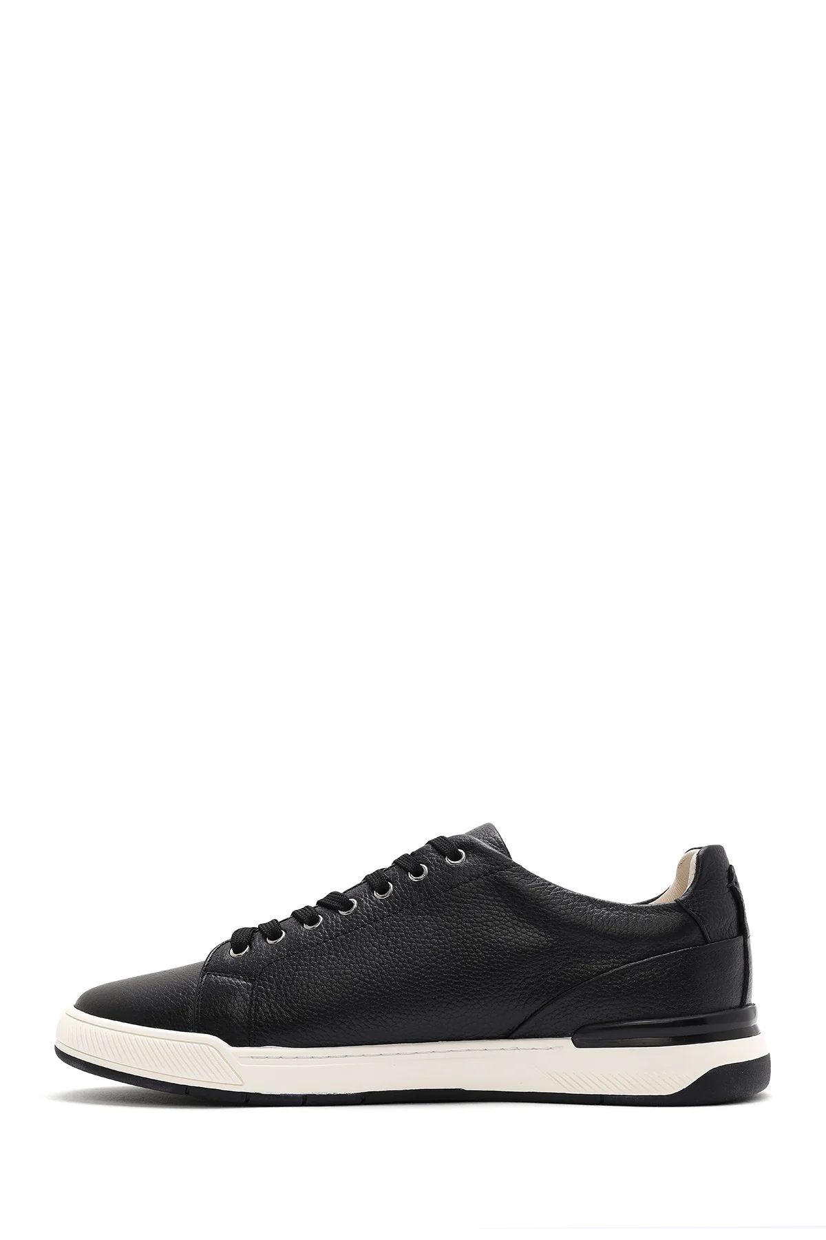 Erkek Siyah Bağcıklı Deri Sneaker - Image 2