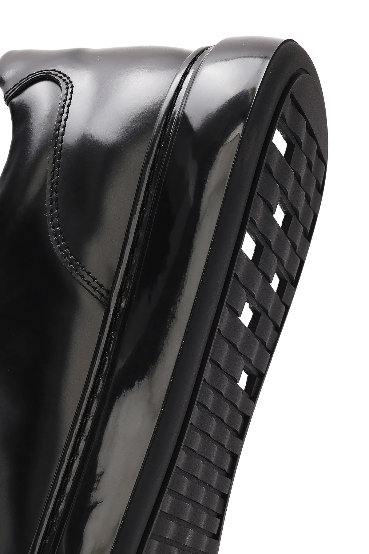 Erkek Siyah Bağcıklı Deri Sneaker - Image 8