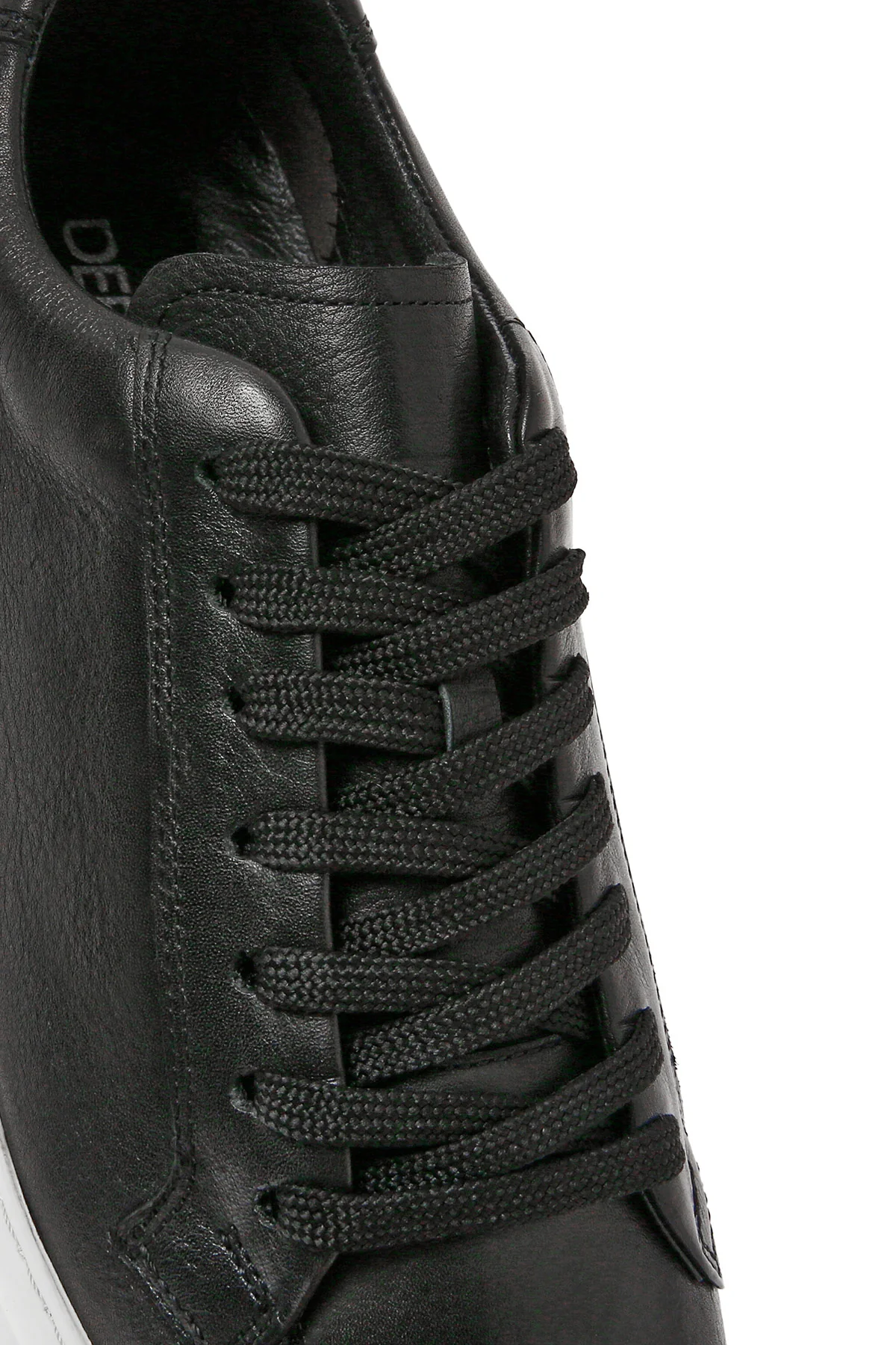Erkek Siyah Bağcıklı Deri Sneaker - Image 10
